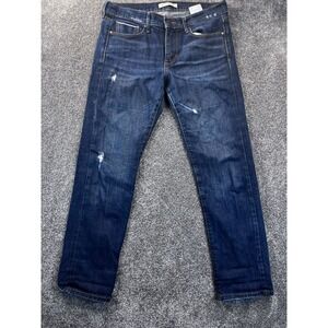 Banana Republic Womens Premium Denim‎ Skinny Jeans Size 28S Distressed Blue